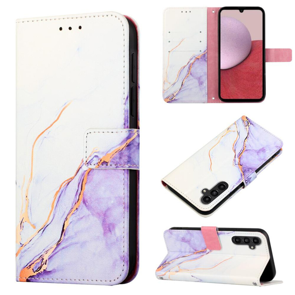 (Purple) Case For Samsung Galaxy A05s Kickstand Wallet Marble Pattern Pu Leather Purple 764762682903