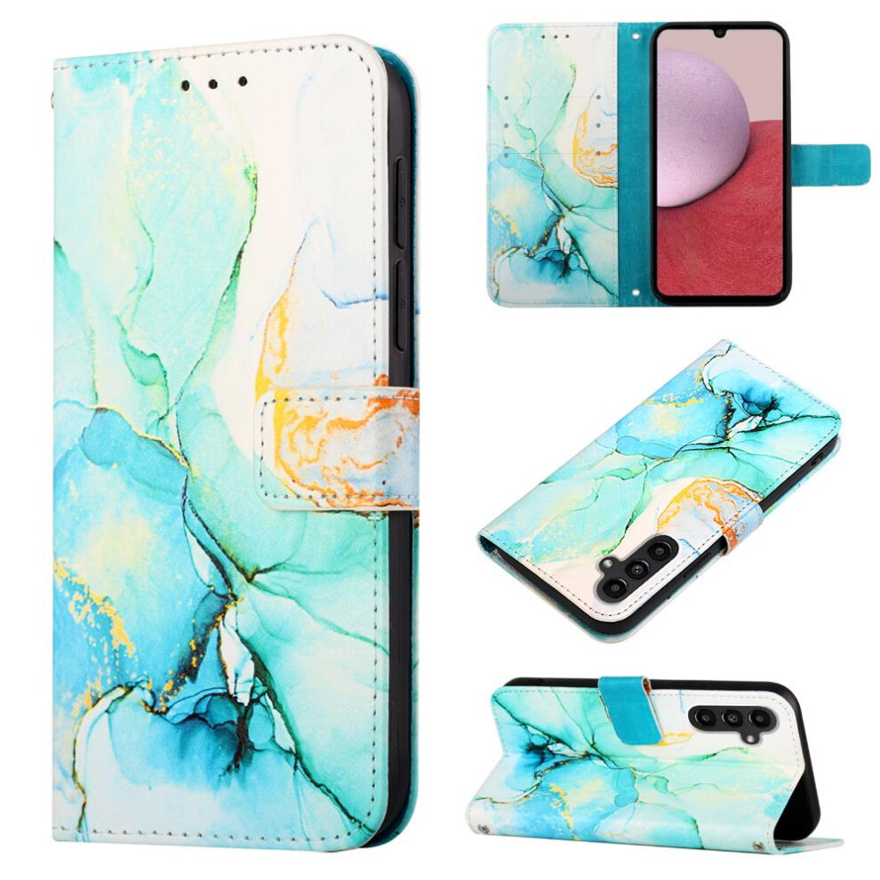(Green) Case For Samsung Galaxy A05s Kickstand Wallet Marble Pattern Pu Leather Green 764762682910
