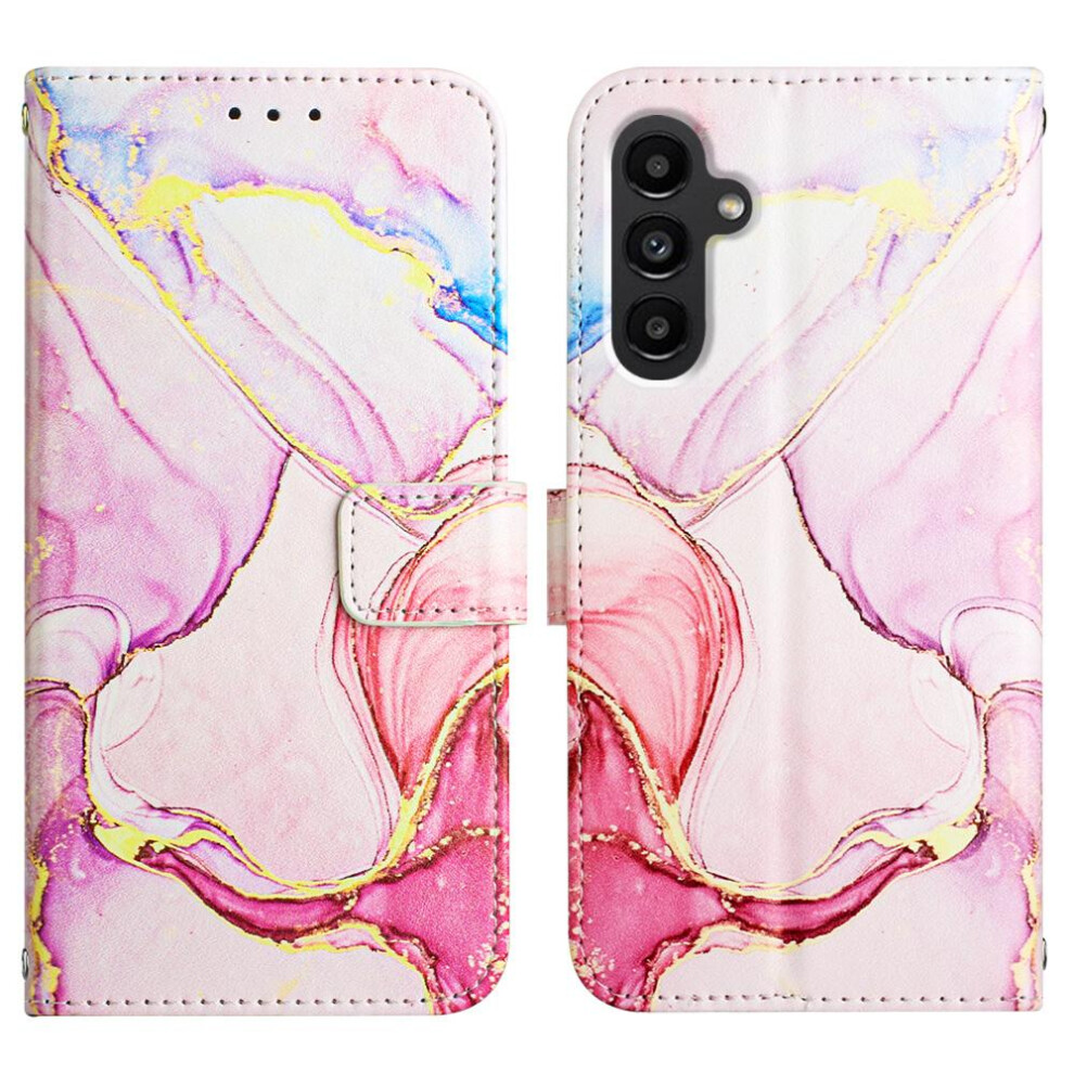 (Pink) Case For Samsung Galaxy A05s Kickstand Wallet Marble Pattern Pu Leather Pink 764762682873