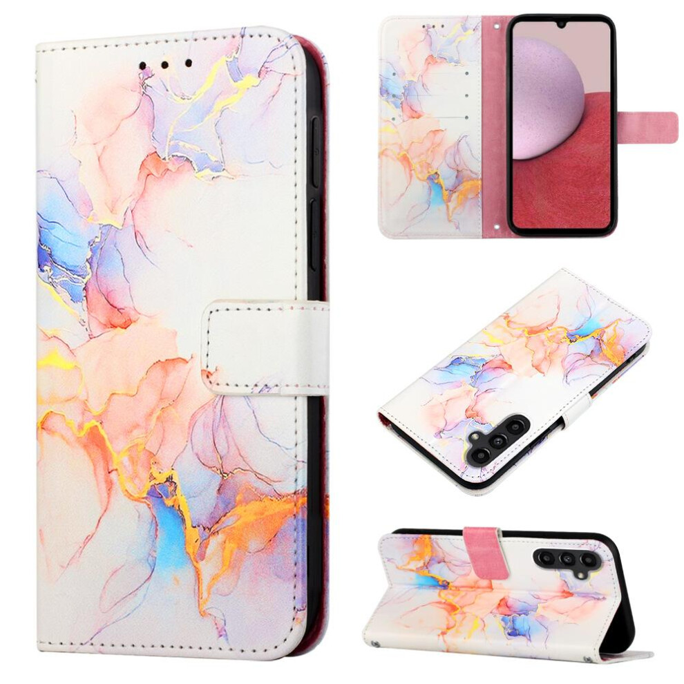 (White) Case For Samsung Galaxy A05s Kickstand Wallet Marble Pattern Pu Leather White 764762682880