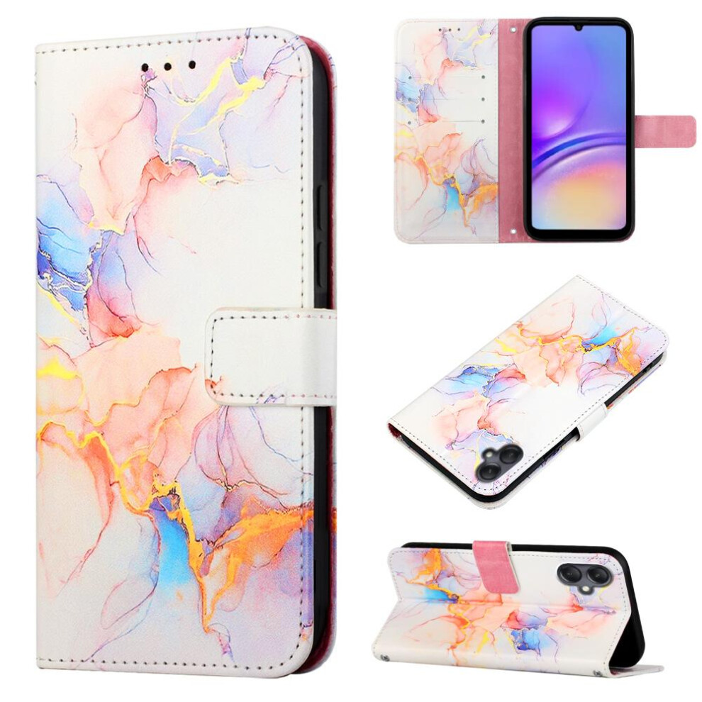(White) Case For Samsung Galaxy A05 Pu Leather Wallet Kickstand Marble Pattern White 764762682941