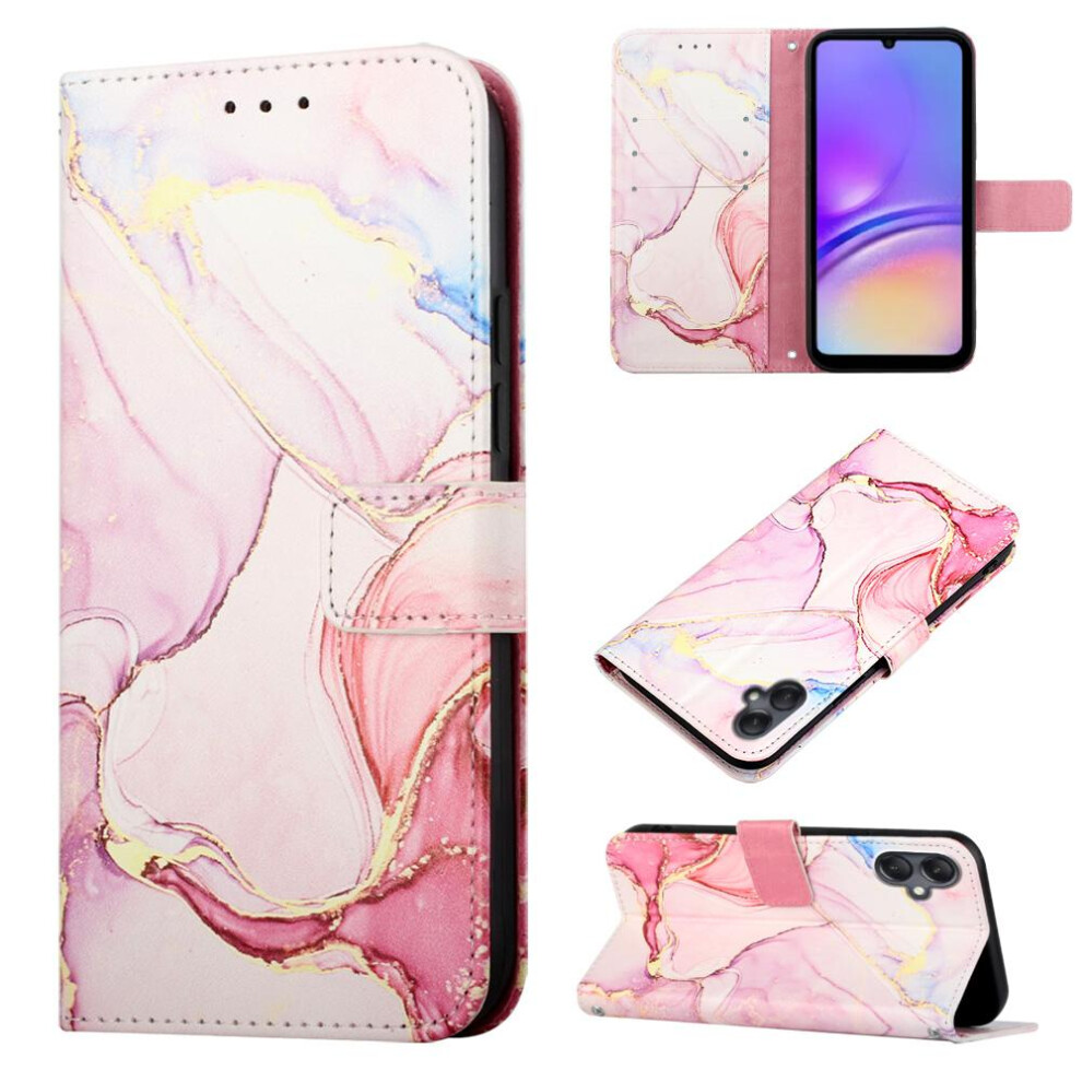(Pink) Case For Samsung Galaxy A05 Pu Leather Wallet Kickstand Marble Pattern Pink 764762682934
