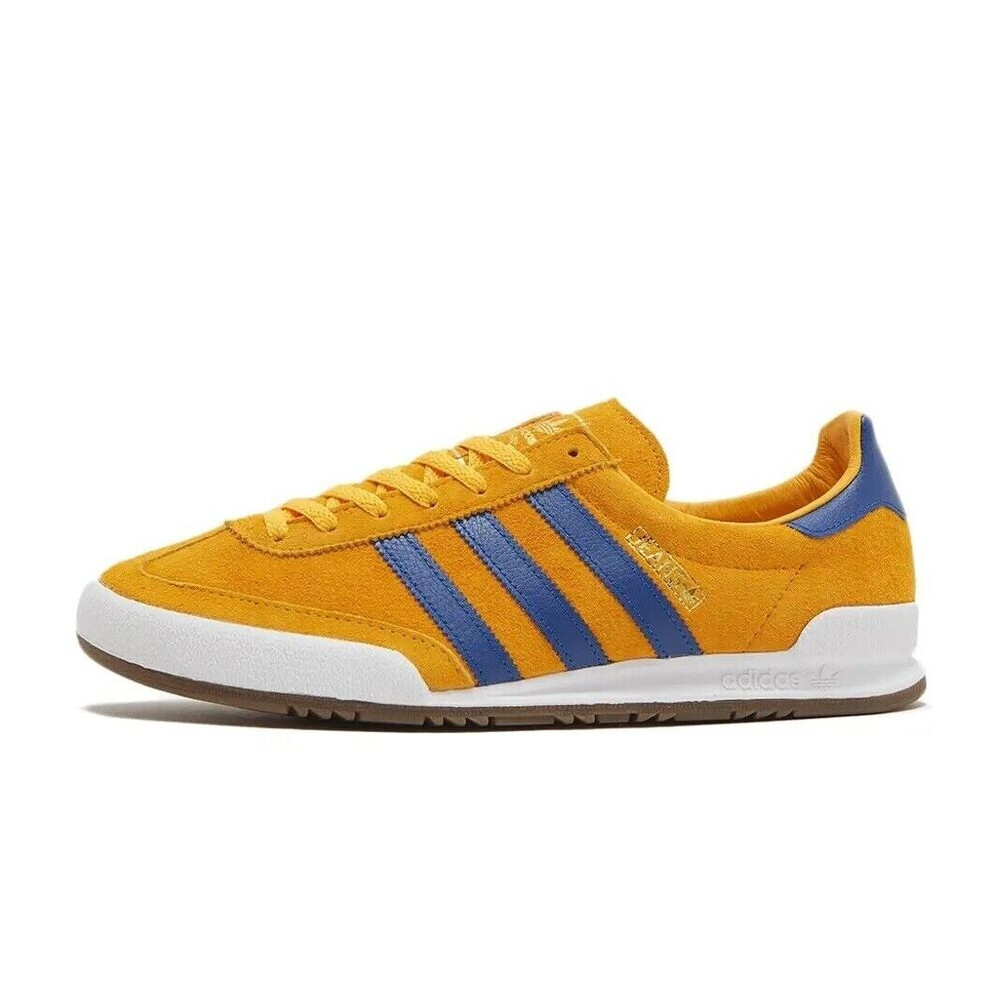 (UK 12) Adidas Jeans Originals Men's Trainers GOLD-BLUE