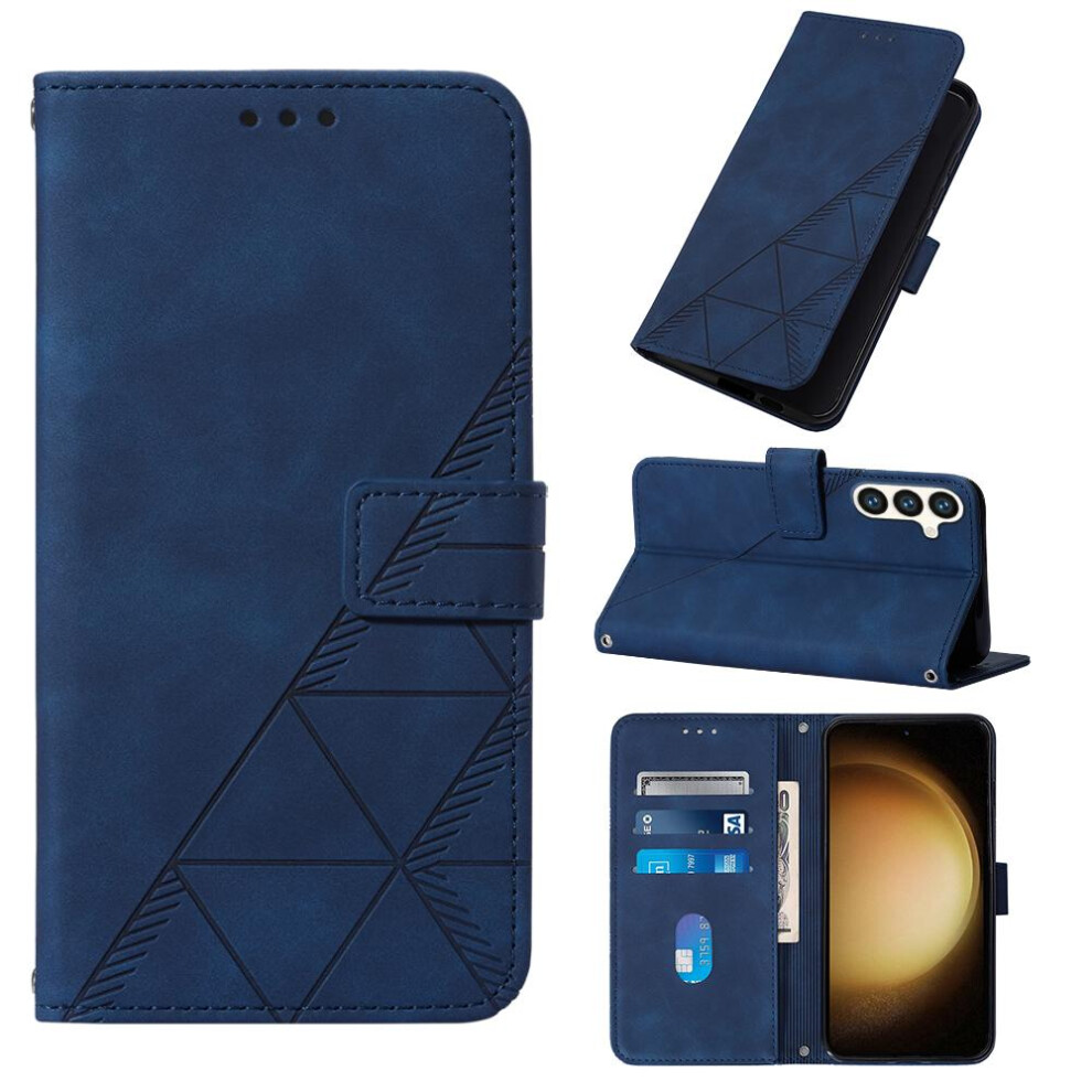 (Blue) Case For Samsung Galaxy S24 5G Flip Folio Book Protective Wallet Cover Credit Card Holder Pu Leather Blue 764762686369