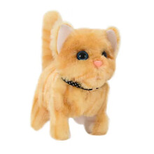 (Yellow) Pet Electronic Cat Toy Walking Meow Plush Cat Toys Stuffed Toys Gifts For Kids