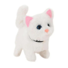 (White) Pet Electronic Cat Toy Walking Meow Plush Cat Toys Stuffed Toys Gifts For Kids