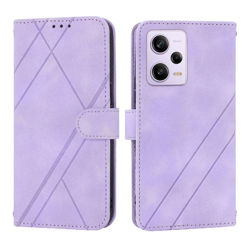 (Purple) Filp Case For Xiaomi Redmi Note 12 4G Kickstand Hand Wallet Pu Leather Cover Wrist Strap Credit Card Holder Purple 764762689285