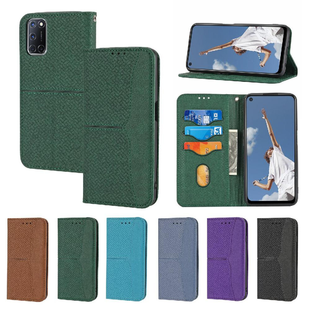 (Green) Case For Oppo A16/A54 4G/A55 4G Flip Folio Book Pu Leather Cover Hand Wallet Credit Card Holder Green 764762695354