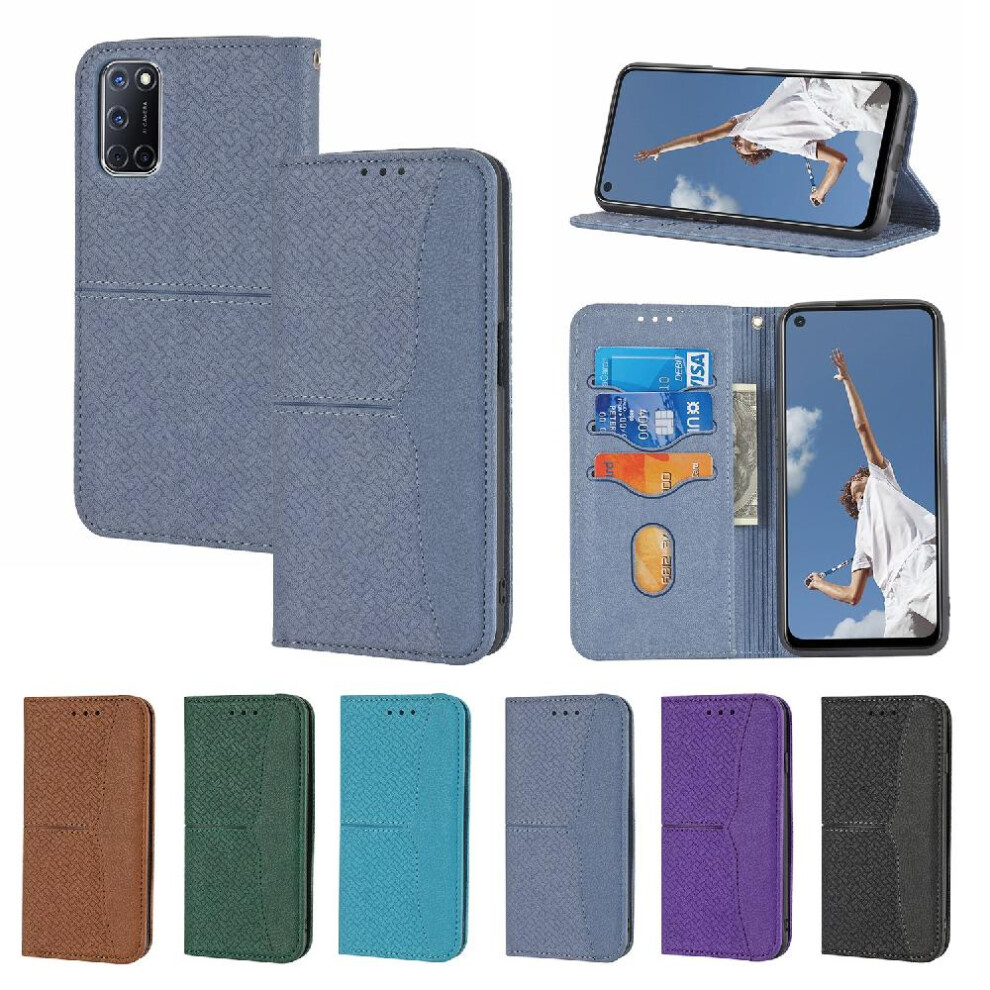 ( ) Case For Oppo A16/A54 4G/A55 4G Flip Folio Book Pu Leather Cover Hand Wallet Credit Card Holder Gray 764762695347