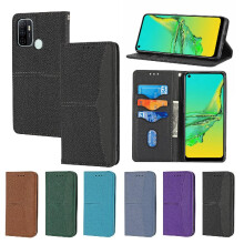 (Black) Case For Oppo A53 Credit Card Holder Flip Folio Book PU Leather Cover Hand Wallet