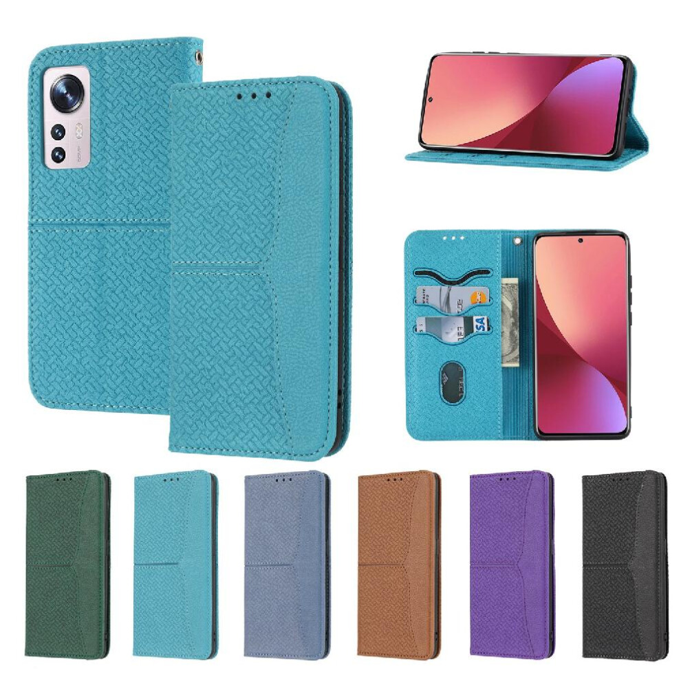 (Blue) Case For Xiaomi Redmi 12 Flip Folio Book Credit Card Holder Hand Wallet Pu Leather Cover Blue 764762699208