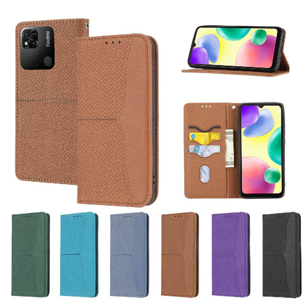 (Brown) Case For Xiaomi Redmi 12C Flip Folio Book Pu Leather Cover Hand Wallet Credit Card Holder Brown 764762699949
