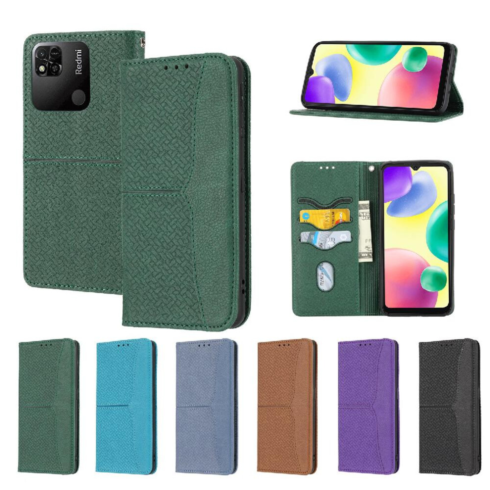 (Green) Case For Xiaomi Redmi 12C Flip Folio Book Pu Leather Cover Hand Wallet Credit Card Holder Green 764762699970