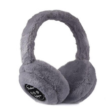 (Gray) Bluetooth Earmuff Warm Plush Wireless Music Earmuffs Unisex For Women Men