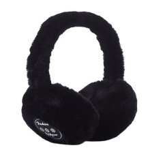 (Black) Bluetooth Earmuff Warm Plush Wireless Music Earmuffs Unisex For Women Men