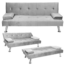 Sofa Bed Bonded Leather Padded Suite Luxury Recliner Sofabed Legs
