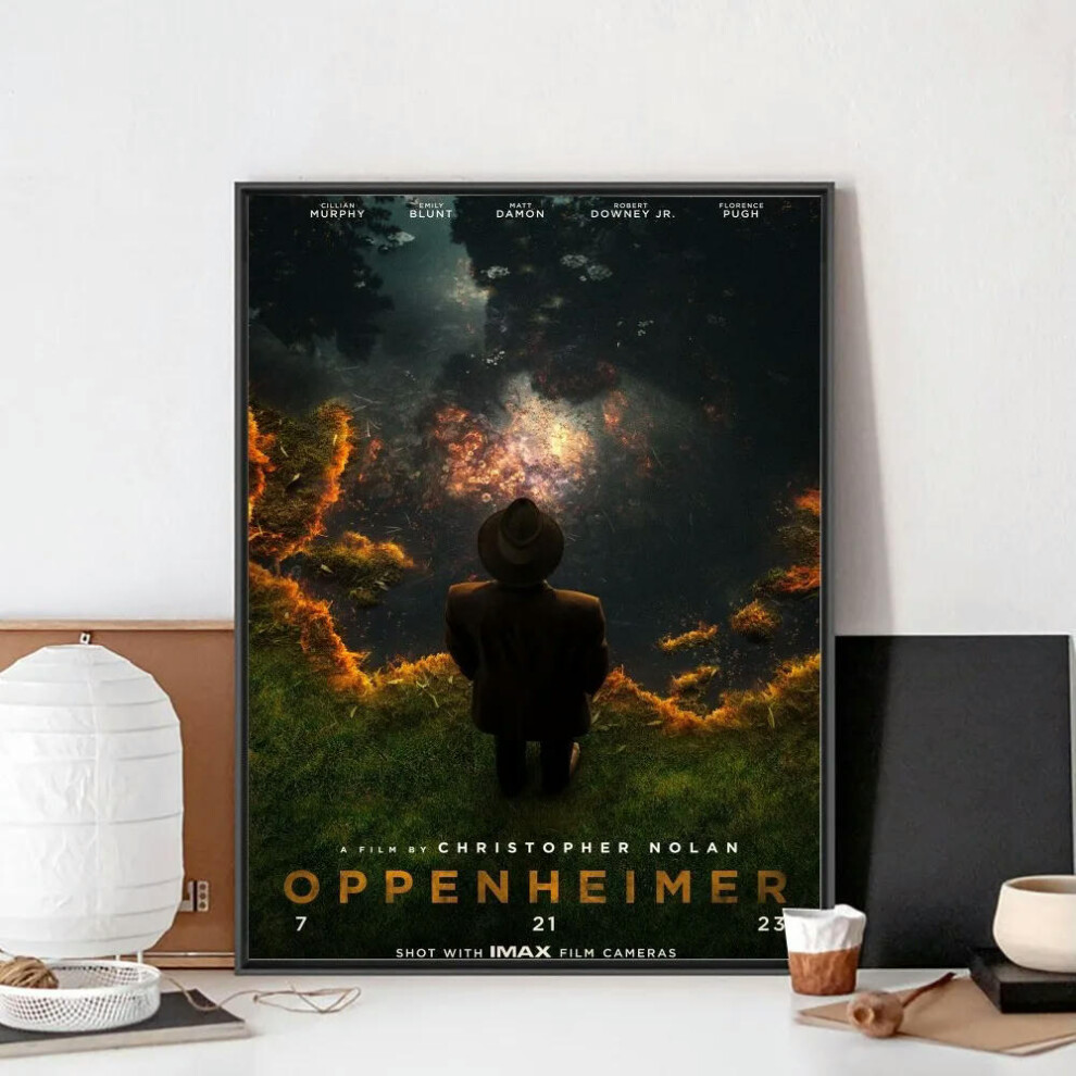 (z9, 40x50cm) Movie Oppenheimer Poster No Framed Poster Kraft Club Bar Paper Vintage Poster Wall Art Painting Bedroom Study Stickers