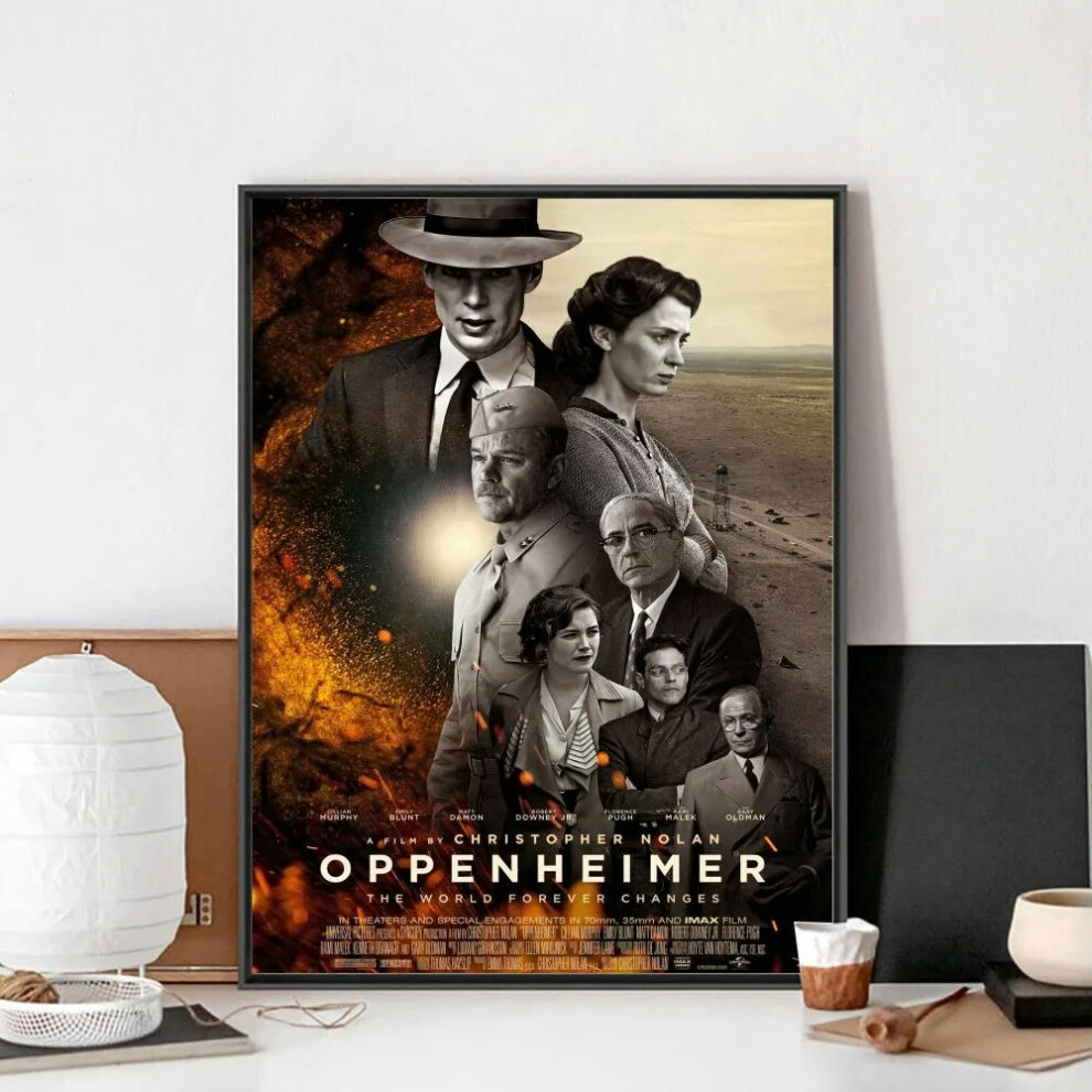 (z8, 30x45cm) Movie Oppenheimer Poster No Framed Poster Kraft Club Bar Paper Vintage Poster Wall Art Painting Bedroom Study Stickers