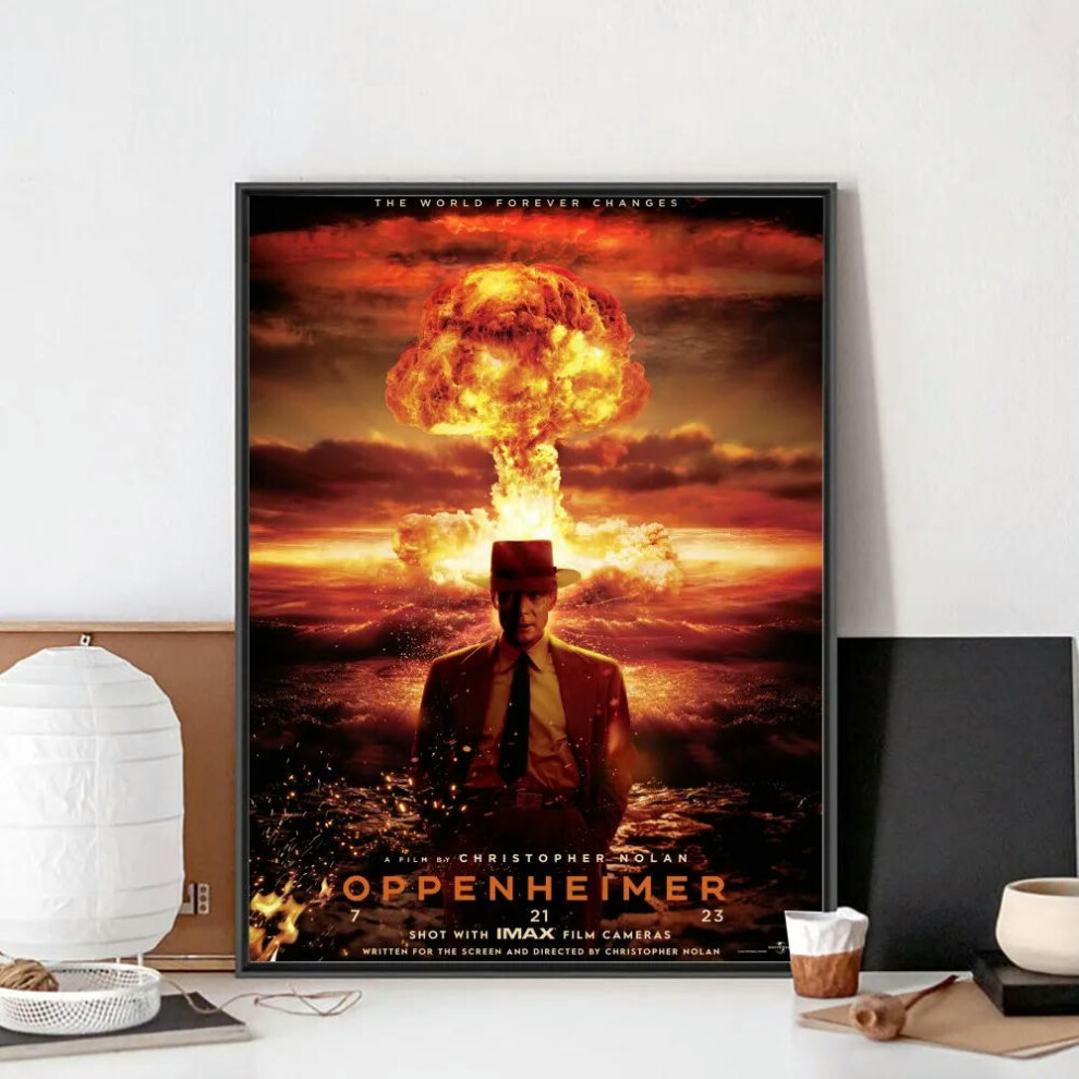 (z5, 50x70cm) Movie Oppenheimer Poster No Framed Poster Kraft Club Bar Paper Vintage Poster Wall Art Painting Bedroom Study Stickers