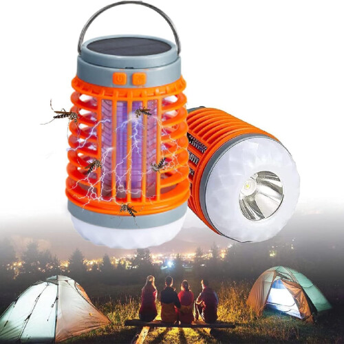 Mozz Guard Mosquito Zapper Electric Usb Charging Solar Panel Purple Light Tube