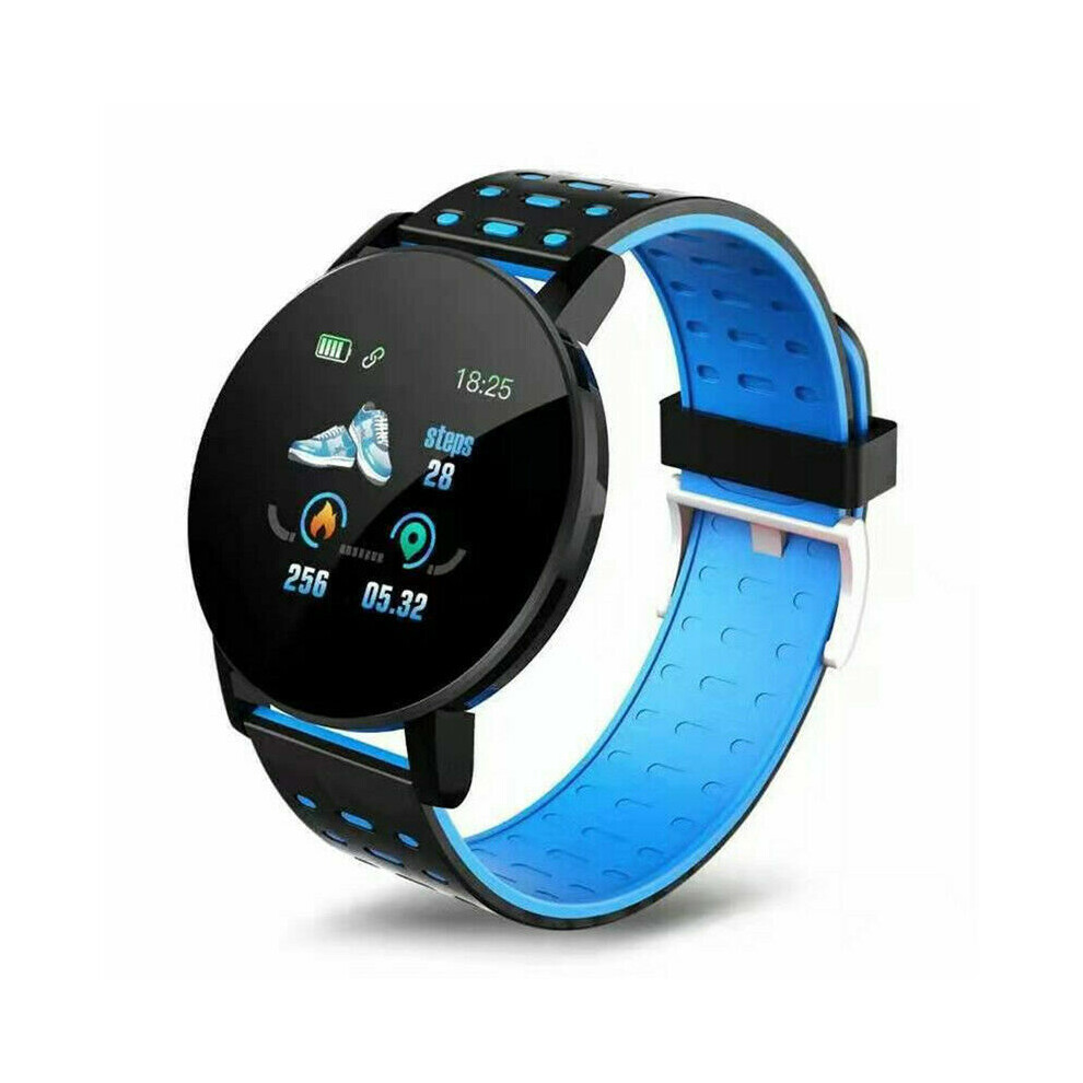 (Blue) Smart Watch Tooth Heart Rate Blood Pressure Sports Fitness Tracker Pedometer Blue 4069938037577