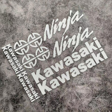 (D-white) 2023 Motorcycle Stickers Set Decoration For Kawasaki Reflective Waterproof Decal Universal Motobike Modification Decor Sticker