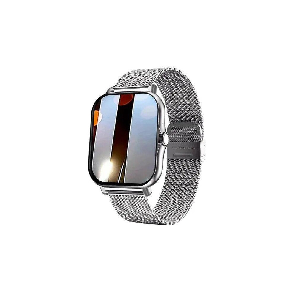 (Mesh Steel Silver) Men Women Smart Watch Ladies Watches for Android iPhone Samsung Fitness Tracker