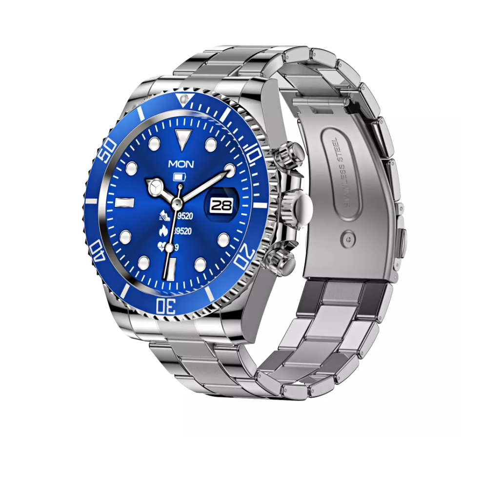 ( Face) Smart Watch For Men Tooth Call Blood Pressure Heart Rate Fitness Tracker Uk Blue 4069938037843