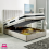 (Double-4ft6, Silver Plush) OTTOMAN DIVAN BED END LIFT STORAGE 54" HEADBOARD+MATTRESS 1