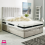 (Double-4ft6, Silver Plush) OTTOMAN DIVAN BED END LIFT STORAGE 54" HEADBOARD+MATTRESS 3
