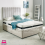 (Double-4ft6, Silver Plush) OTTOMAN DIVAN BED END LIFT STORAGE 54" HEADBOARD+MATTRESS 4