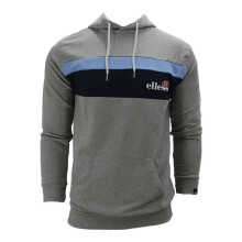 (Grey and Sky Blue, S) ELLESSE Mens Pullover Hoodie Fleece Top Sweatshirt
