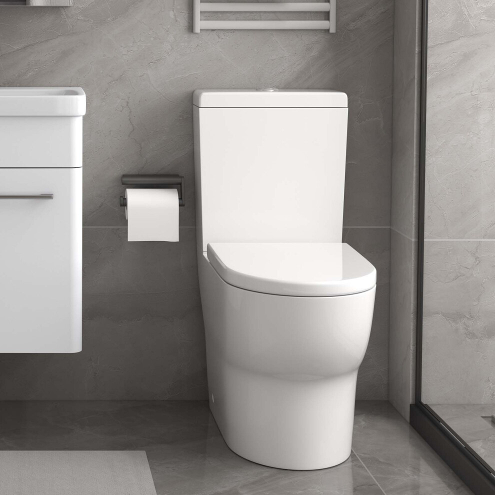 Comfort Height Close Coupled Toilet Soft Close Seat Dual Flush Cistern