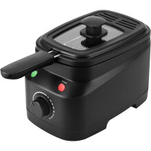 (Large) 1.5 Liter Domestic Fryer, Easy to Clean, Chip Fryer with Adjustable Temperature Control, Stainless Steel Basket