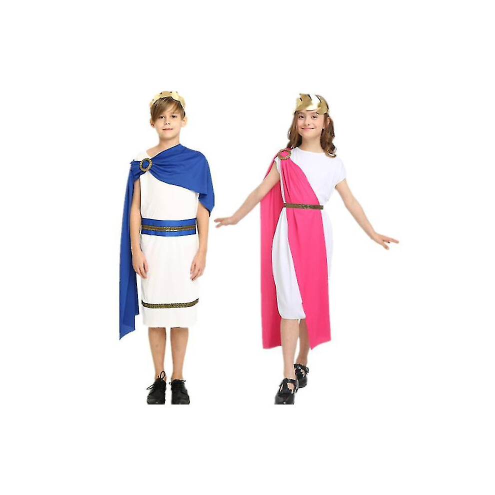 (boy, 135-155cm) Kids Girls Boys Grecian Toga Costume Ancient Greek Costume God Cosplay Costume Roman Halloween Outfits