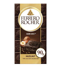 Ferrero Rocher Hazelnut Dark 55% Chocolate Bar 90G (Pack of 3)