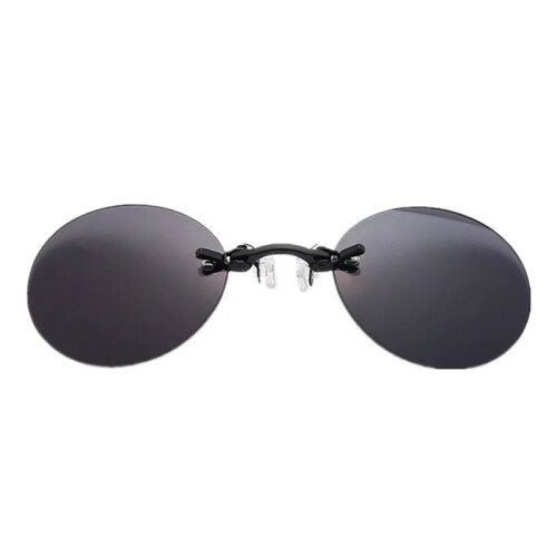 (Black) Mini Rimless Mirror Sunglasses Matrix Morpheus Style UV400