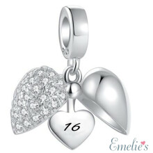 16th Birthday Charm Pendant for Pandora Bracelet. 16 Birthday 925 Sterling Silver