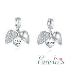 I Love You Dad Charm for Pandora Bracelet. 925 Sterling Silver Father Charm