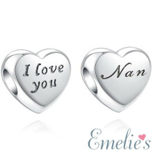 Nan I Love You Charm for Pandora Bracelet. S925 Sterling Silver