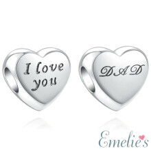 Dad I Love You Charm for Pandora Bracelet. S925 Sterling Silver