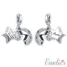 Auntie I Love you to the Moon and Back Charm for Pandora Bracelet. S925 Sterling Silver