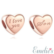 Son Charm for Pandora Bracelet. I Love You Rose Gold Son Gift
