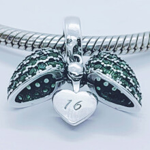 (Green) 16th Birthday Charm Pendant for Pandora Bracelet or Necklace. 16 Age Charm