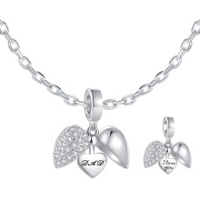 Dad I Love You Heart Necklace. Pendant also fits Pandora Bracelet.