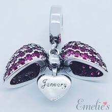 (January) Birthstone Charm for Pandora Bracelet. Birthday Charm for Bracelet or Necklace