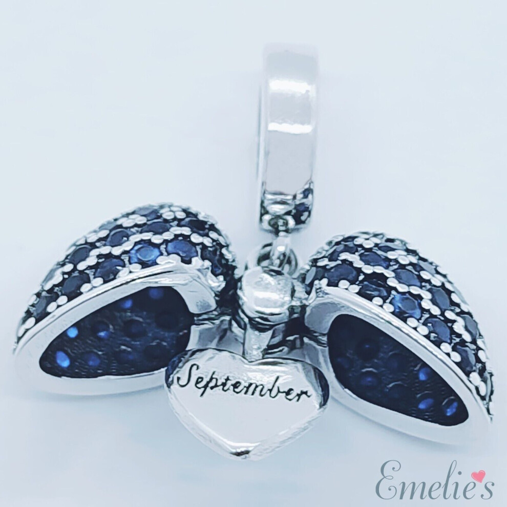 (September) Birthstone Charm for Pandora Bracelet. Birthday Charm for Bracelet or Necklace