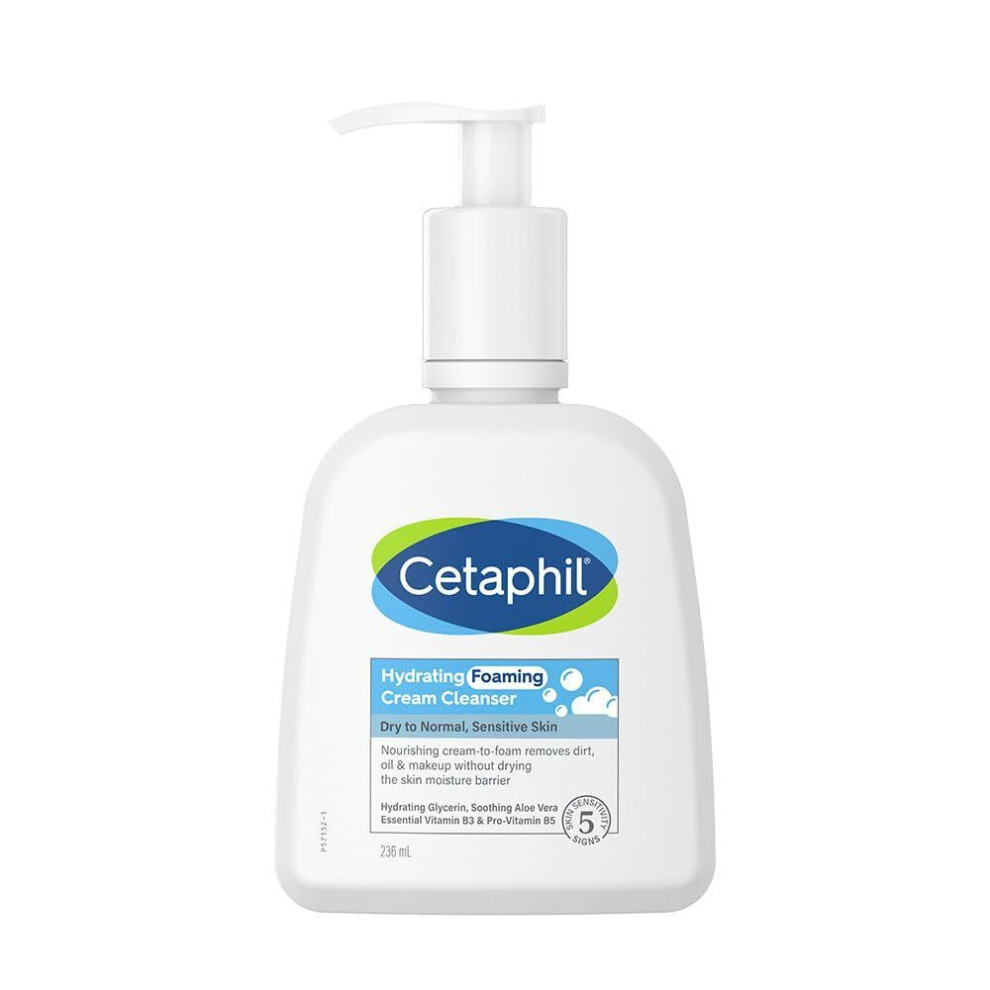 Cetaphil Hydrating Foaming Cream Cleanser, Dry  Skin Face Wash236ml