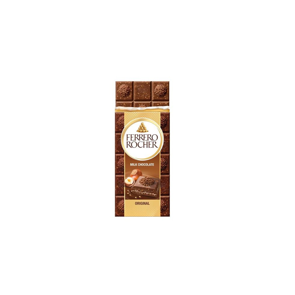 Ferrero Rocher Original Milk Chocolate Bar 90G (Pack Of 3)