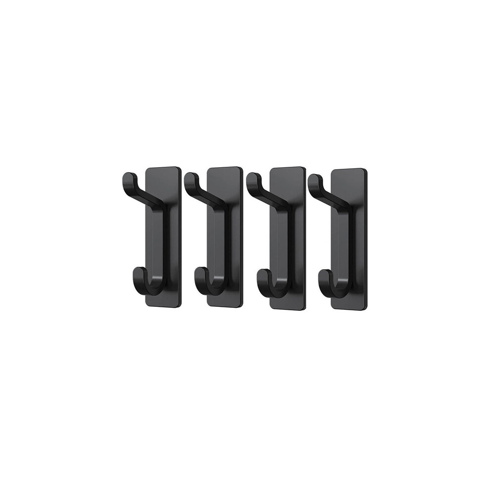 4Pcs Self Adhesive Hooks Stainless Heavy Duty Stick Black